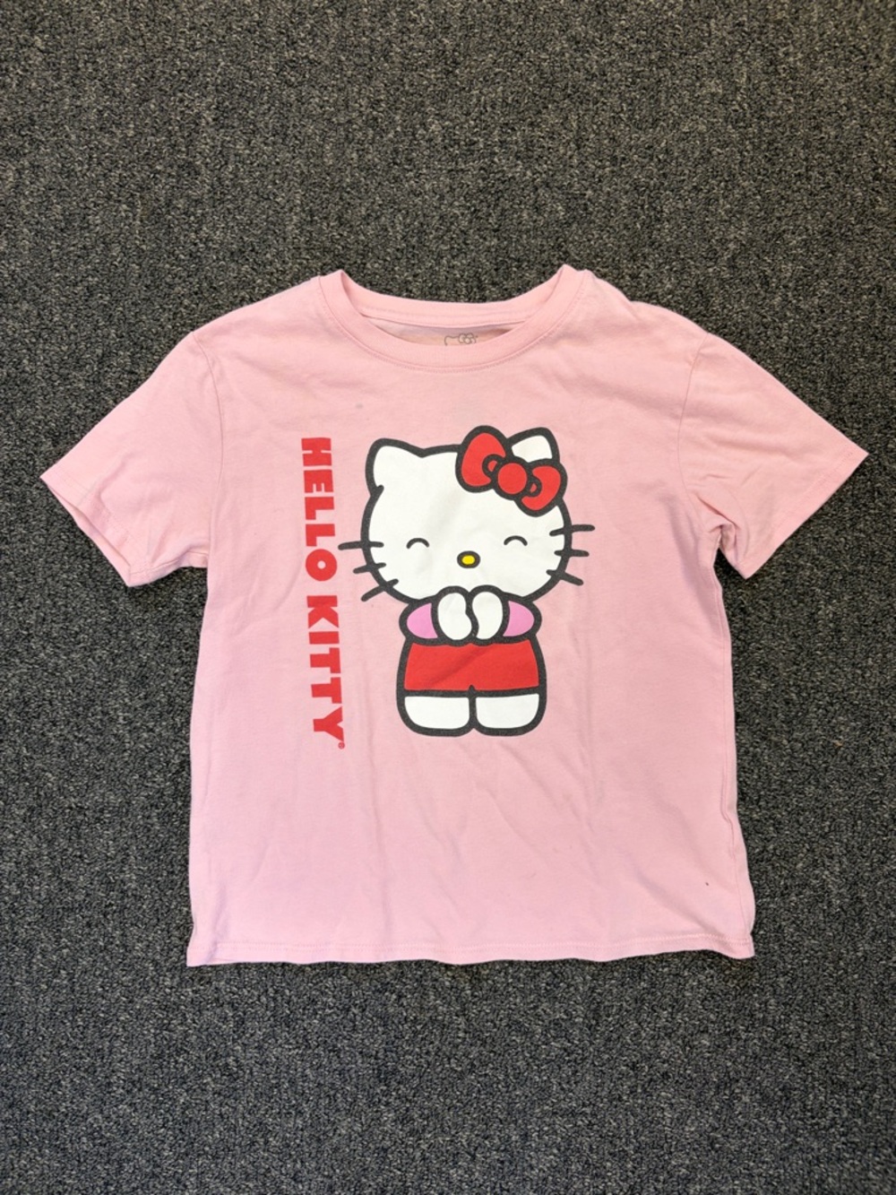 Hello Kitty Pink Tee with Red Bow Graphic